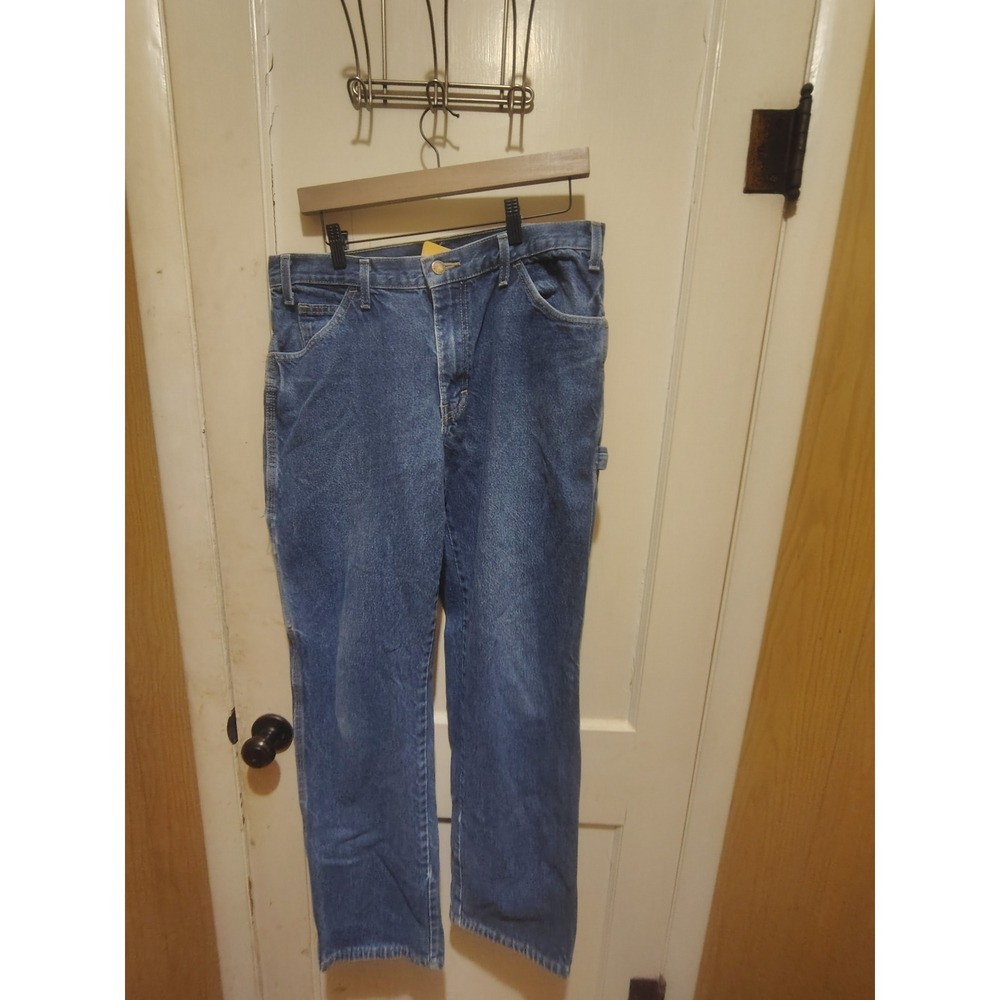 Dickies Mens Carpenter Jeans Medium Wash Denim Utility Work Pants 33x34 LU200RNB